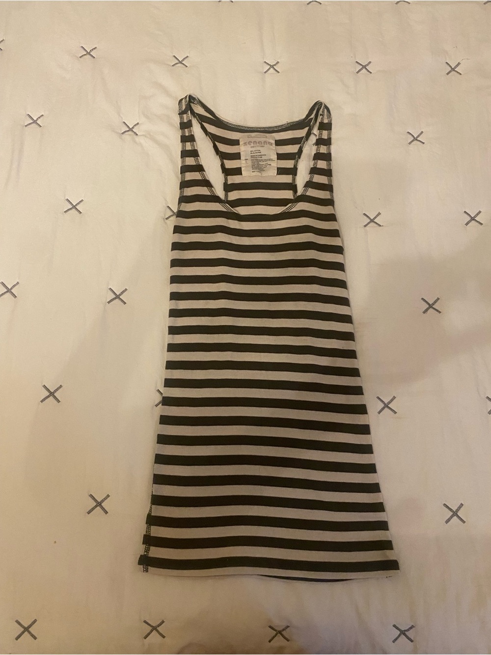 Zenana Outfitters Olive & White Striped Racerback Chemise